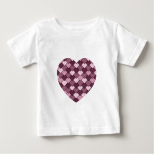 Cherry Pink Square and Diamond heart Baby T-Shirt