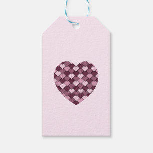 Cherry Pink Square and Diamond heart Gift Tags