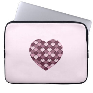 Cherry Pink Square and Diamond heart Laptop Sleeve