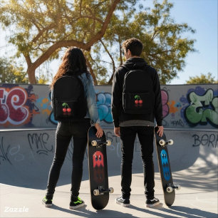 Cherry pixel backpack black sober black