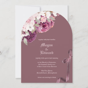 Cherry Plum Rose Invitation