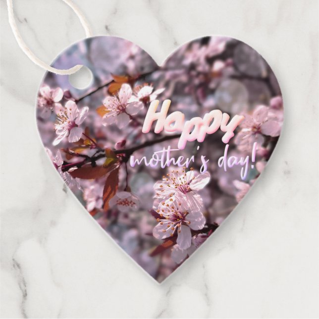 Cherry Plum Tree Pink Favour Tags (Front)