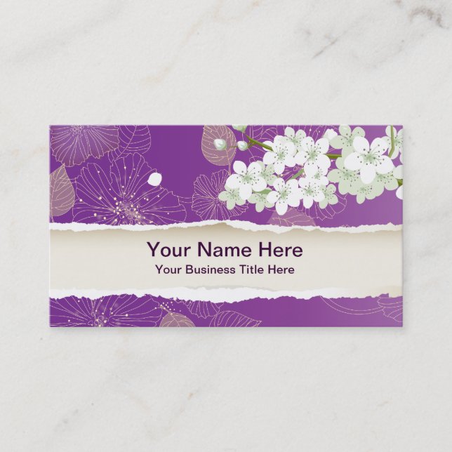 Cherry Pop Blossoms Sakura Business Card (Front)