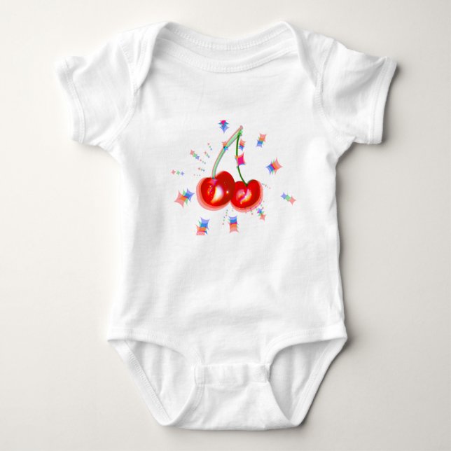 Cherry Pop One-Piece Baby Bodysuit (Front)