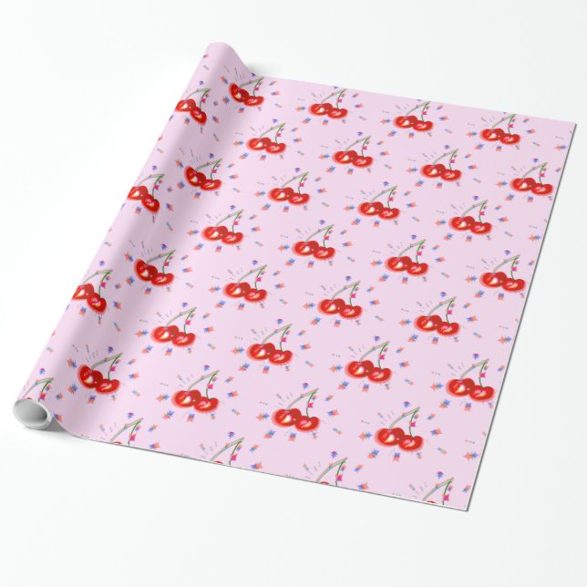 Cherry Pop Wrapping Paper (Unrolled)