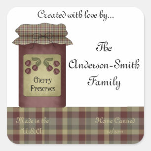 Cherry Preserves Jar Label (Personalise)