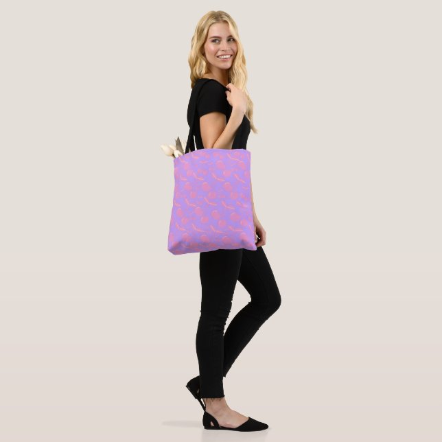 Cherry Print Cherry Pattern Pink Cherry Print Girl Tote Bag (On Model)