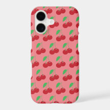 Cherry Print Phone Case - Pink