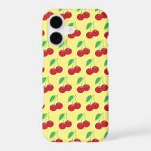 Cherry Print Phone Case - Yellow