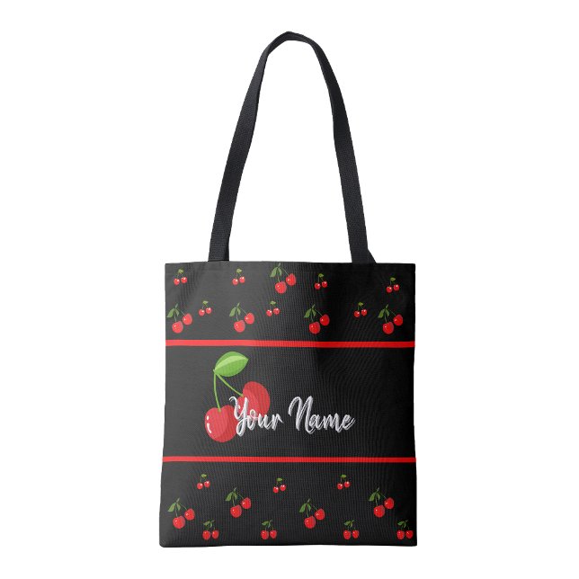 Cherry print shopping Book Tote Bag (Cherry print shopping Book Tote Bag)