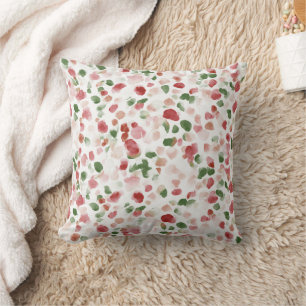 Cherry Red Apple Green Petals Cushion