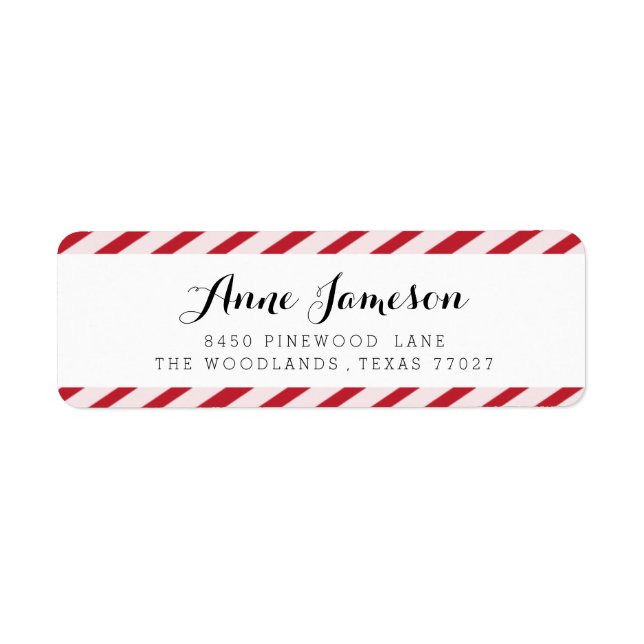 Cherry Red Carnival Stripes Address Labels (Front)