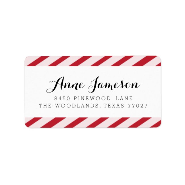 Cherry Red Carnival Stripes Address Labels (Front)