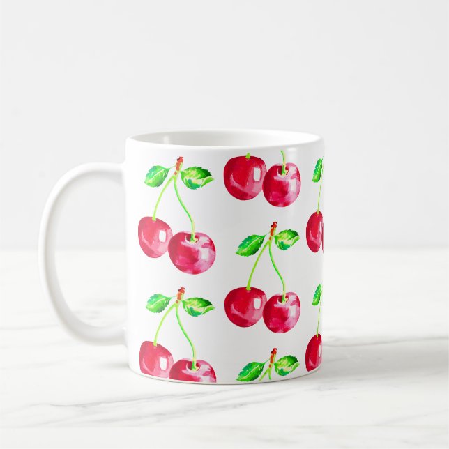 Cherry, Red cherries Coffee Mug (Left)