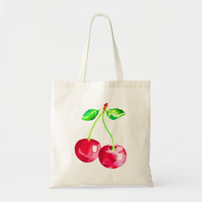 Cherry, Red cherries Tote Bag (Front)