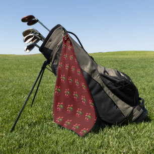 Cherry Red-Cherries with a Bow Golf Towel