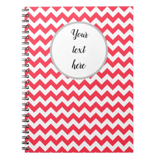 Cherry Red Chevron Zigzag Notebook (Front)