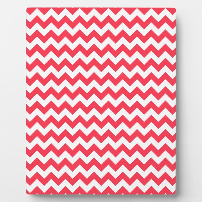 Cherry Red Chevron Zigzag Plaque (Front)