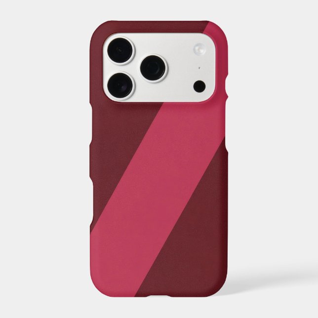 Cherry Red Colorblock iPhone Case | Diagonal Strip (Back)