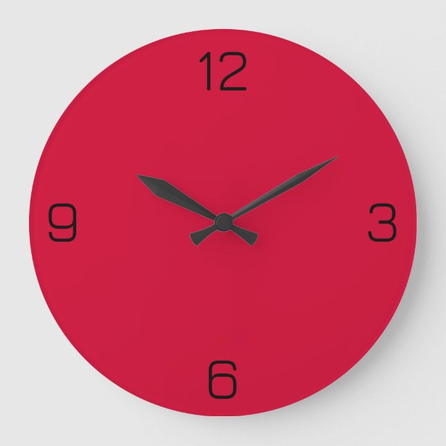 Cherry Red D2042D Colour with Add Your Name Option Large Clock (Front)
