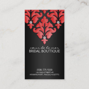Cherry Red Diamond Damask Appointment Cards