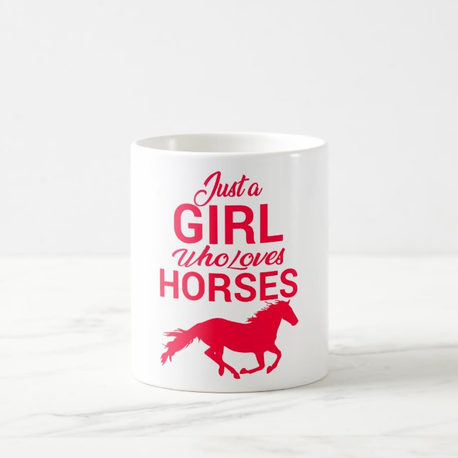 Cherry Red Just A Girl Who Loves Horses   Coffee Mug (Center)