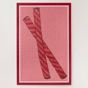 Cherry Red Liquorice Whips Liquorice Twist Candy Jigsaw Puzzle