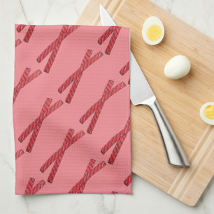 Cherry Red Liquorice Whips Liquorice Twist Candy Tea Towel