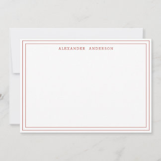 Cherry Red Modern Professional Double Border Card