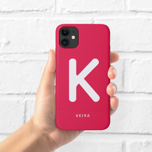 Cherry Red Monogram Phone Case