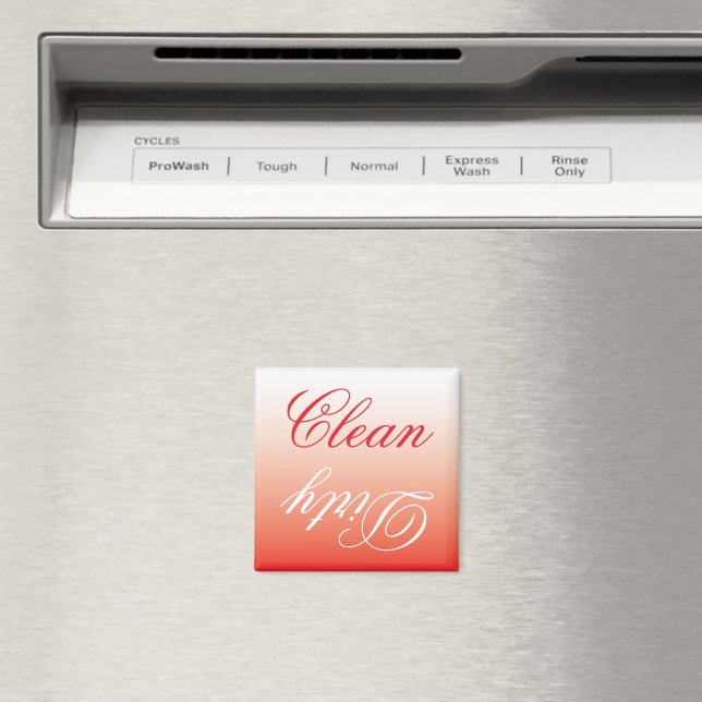 Cherry Red Ombre Dishwasher Clean/Dirty Magnet (In Situ (Dishwasher))