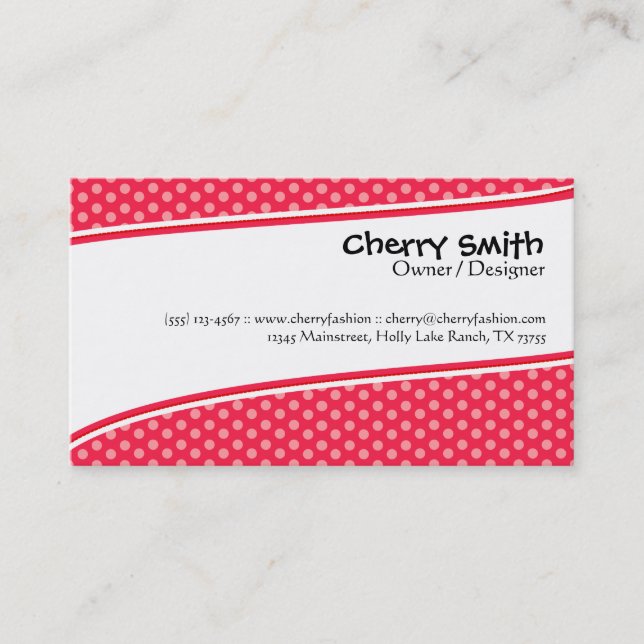 Cherry Red/Pink Modern Card (Front)