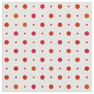 Cherry Red Polka dots on white Fabric