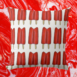 Cherry Red Twin Pop Popsicle Ice Lolly Lollies Cushion