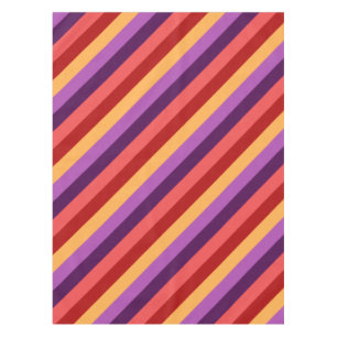Cherry Red Violet Stripes Small Tablecloth