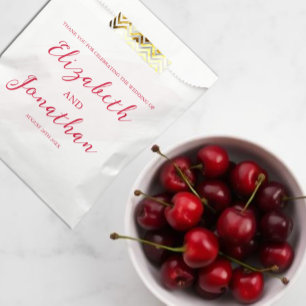 Cherry Red Wedding Favour Bag
