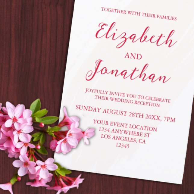 Cherry Red Wedding Reception Enclosure Card (Creator Uploaded)