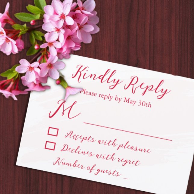 Cherry Red Wedding RSVP Card (Creator Uploaded)