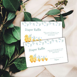 Cherry Rubber Mum Duck Diaper Raffle Baby Shower  Enclosure Card