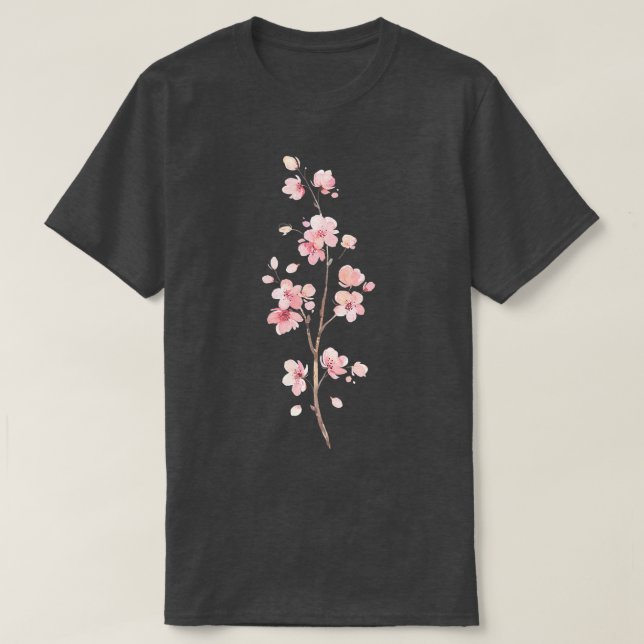 Cherry Sakura ~ Japanese Floral Spring Flower Pink T-Shirt (Design Front)