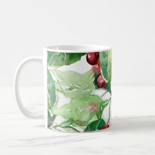 Cherry Seamless Pattern Coffee Mug (Left)