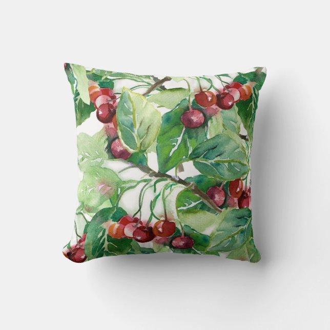 Cherry Seamless Pattern Cushion (Front)