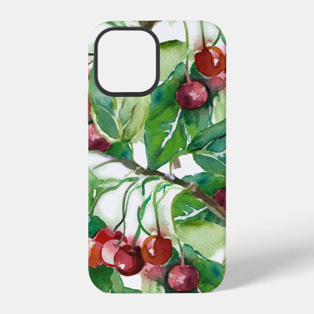 Cherry Seamless Pattern iPhone Case (Back)