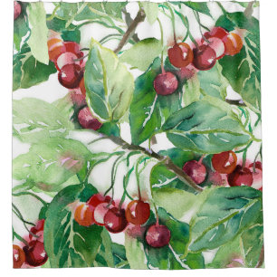 Cherry Seamless Pattern Shower Curtain