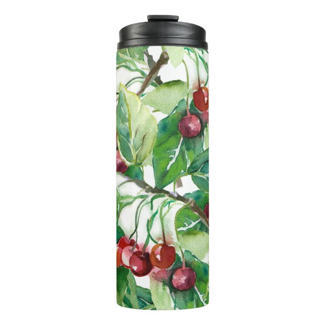 Cherry Seamless Pattern Thermal Tumbler (Front)