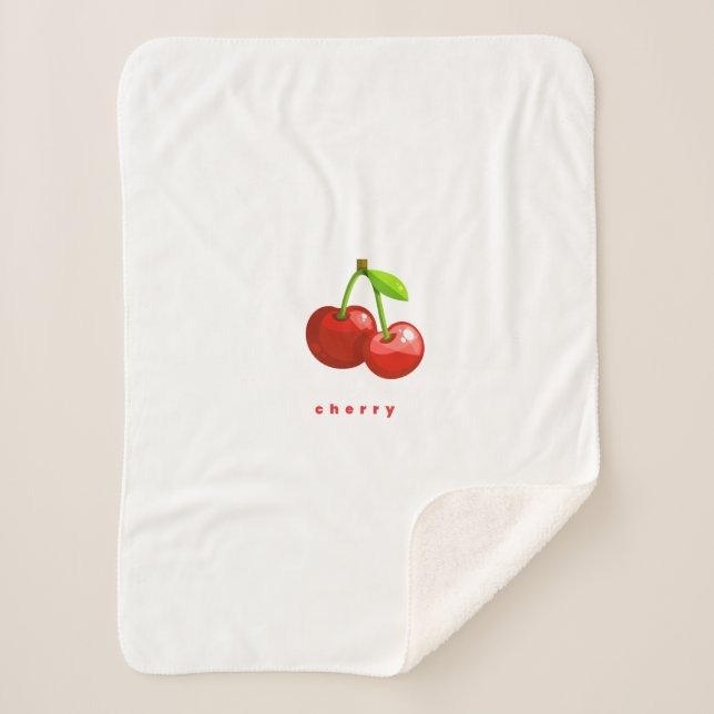  cherry Sherpa Blanket (Front)