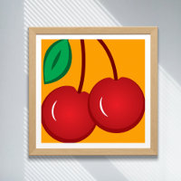 Cherry Simple Red Orange Modern Fruit Illustration