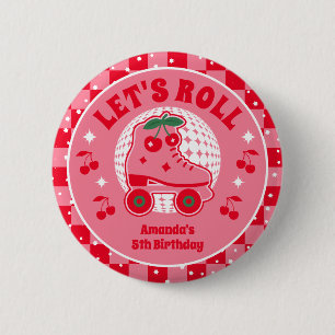 Cherry Skates Retro Roller Skating Birthday 6 Cm Round Badge