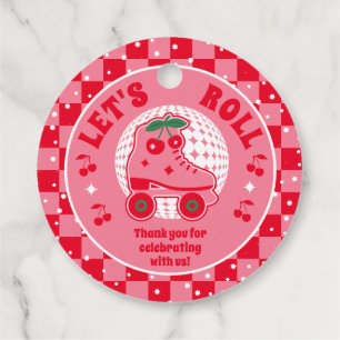 Cherry Skates   Retro Roller Skating Birthday Favour Tags
