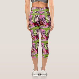 Cherry Spring forest Capri Leggings